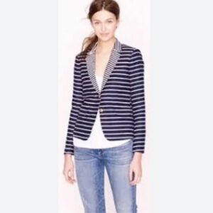 J.Crew Striped Schoolboy Blazer Blue White 4